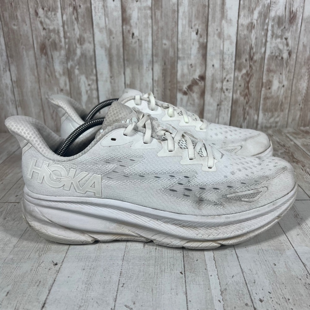 Hoka One One Clifton 9 Mens White Running Shoes 1127895 WWH Size 11.5 D